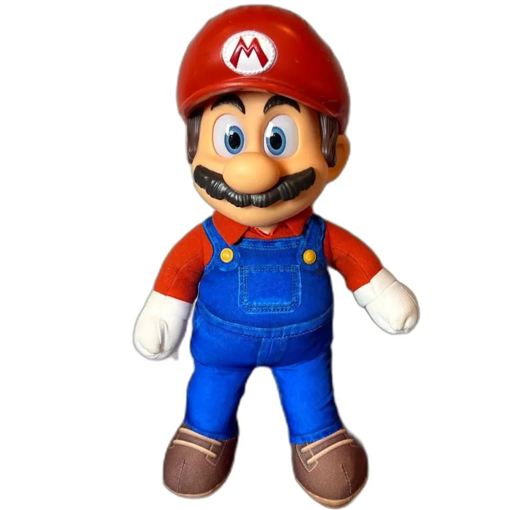 Nintendo Super Mario Plush Doll Jakks Pacific Posable Stuffed Toy Vinyl Head 15